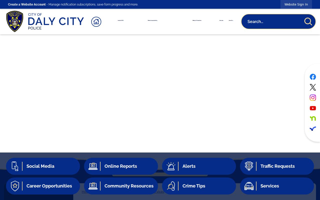 Official Daly City police reports information
